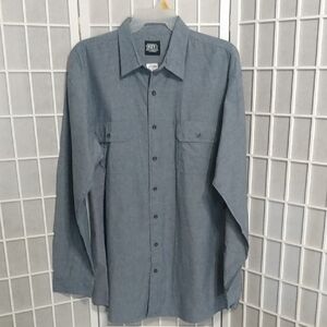 KEY Blue Chambray Long Sleeve Work Shirt Men's XL‎ Tall Cotton